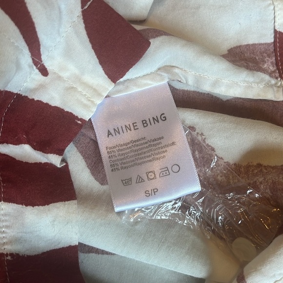 Anine Bing | Red Zebra Benji Blouse Size Small Animal Print Bold Abstract Art - Picture 8 of 10